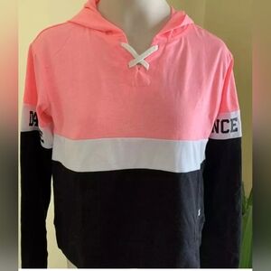 Justice Girls Dance Sports Colorblock Hoodie& Black Justice Leggings Size 8